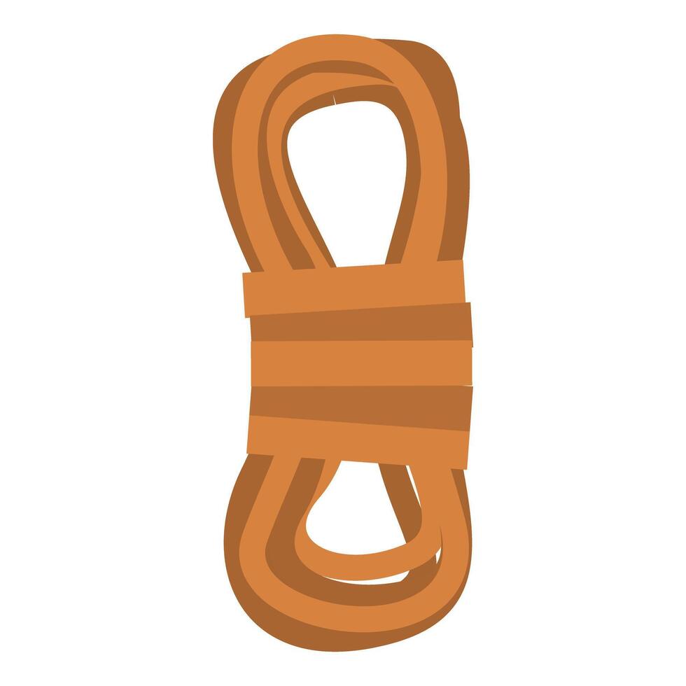 Brown rope tied up on white background vector