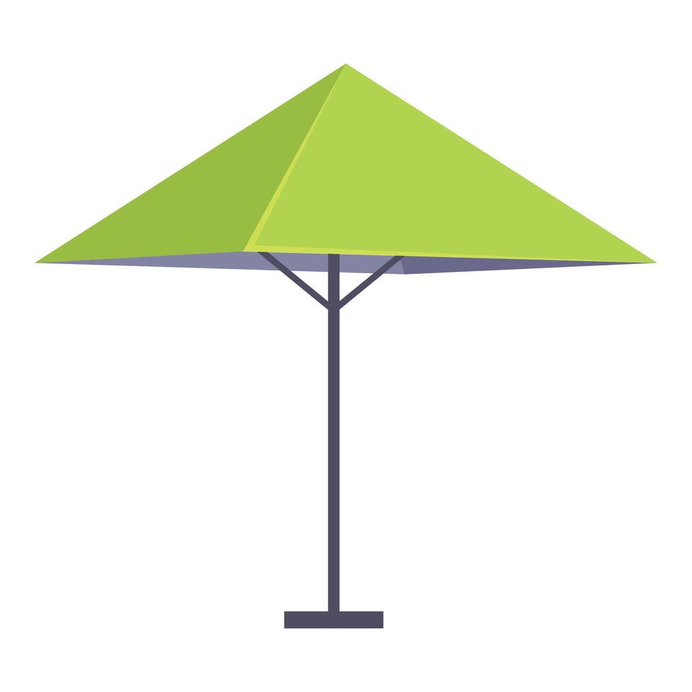 Green beach umbrella providing shade on a sunny day vector
