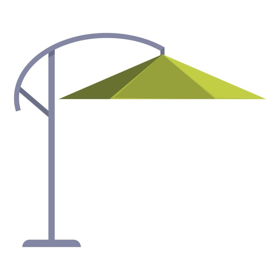 Green beach umbrella providing shade on the beach vector