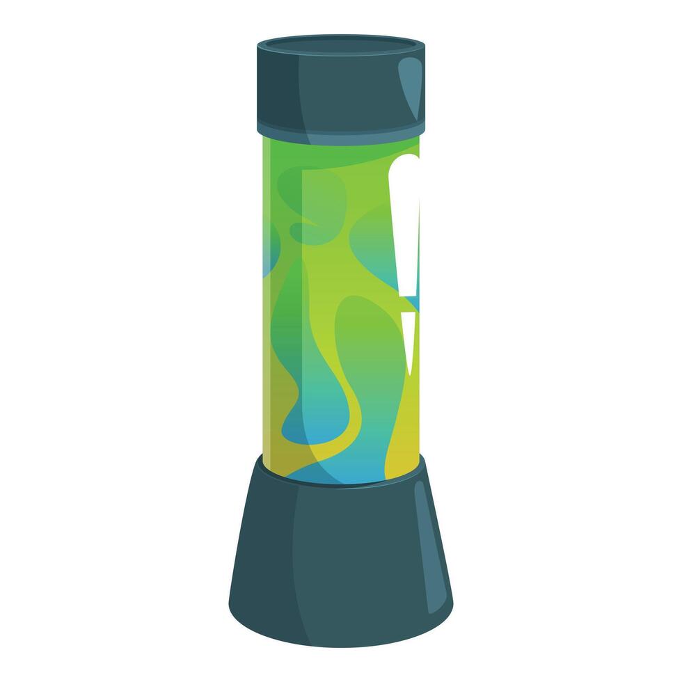 Green lava lamp bubbling with colorful blobs vector