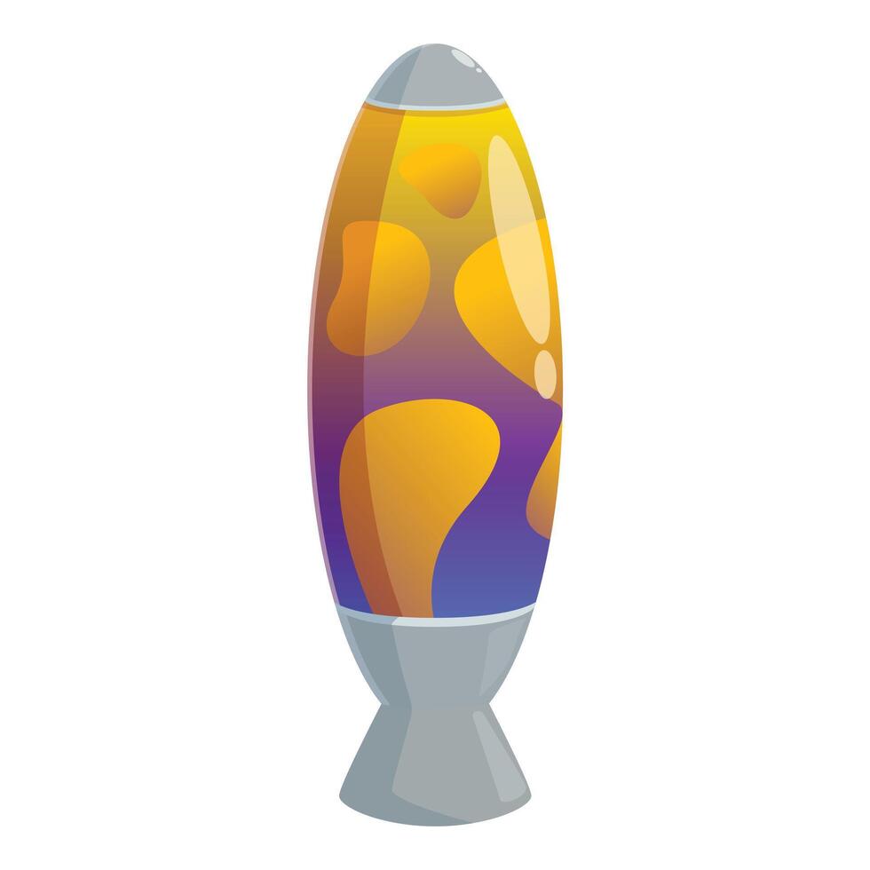 Yellow and purple lava lamp glowing in the dark vector