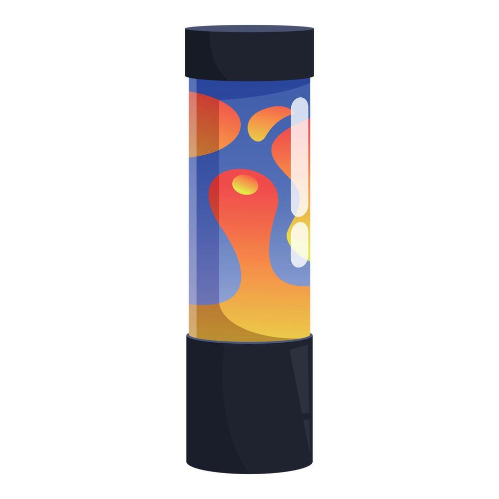 Orange and blue lava lamp glowing in the dark vector