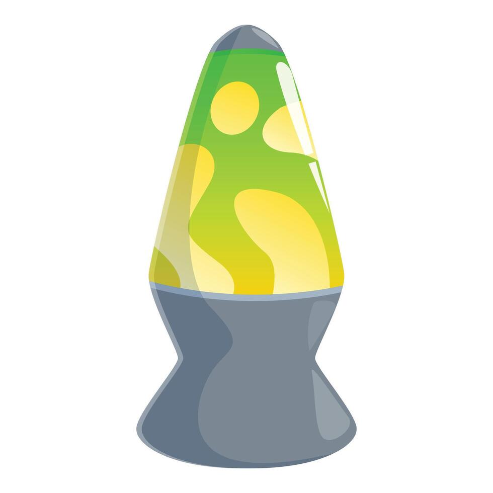 Green lava lamp glowing with yellow blobs vector