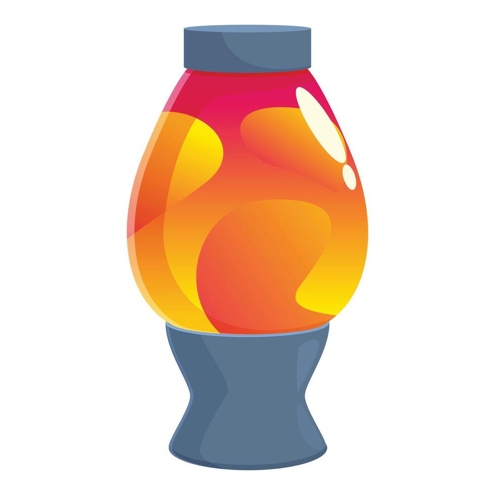 Red and yellow lava lamp glowing in the dark vector