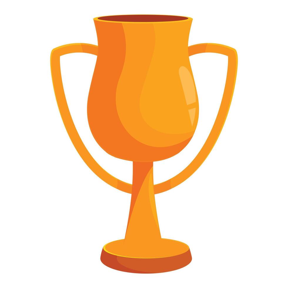 Golden trophy cup standing on podium for champions vector