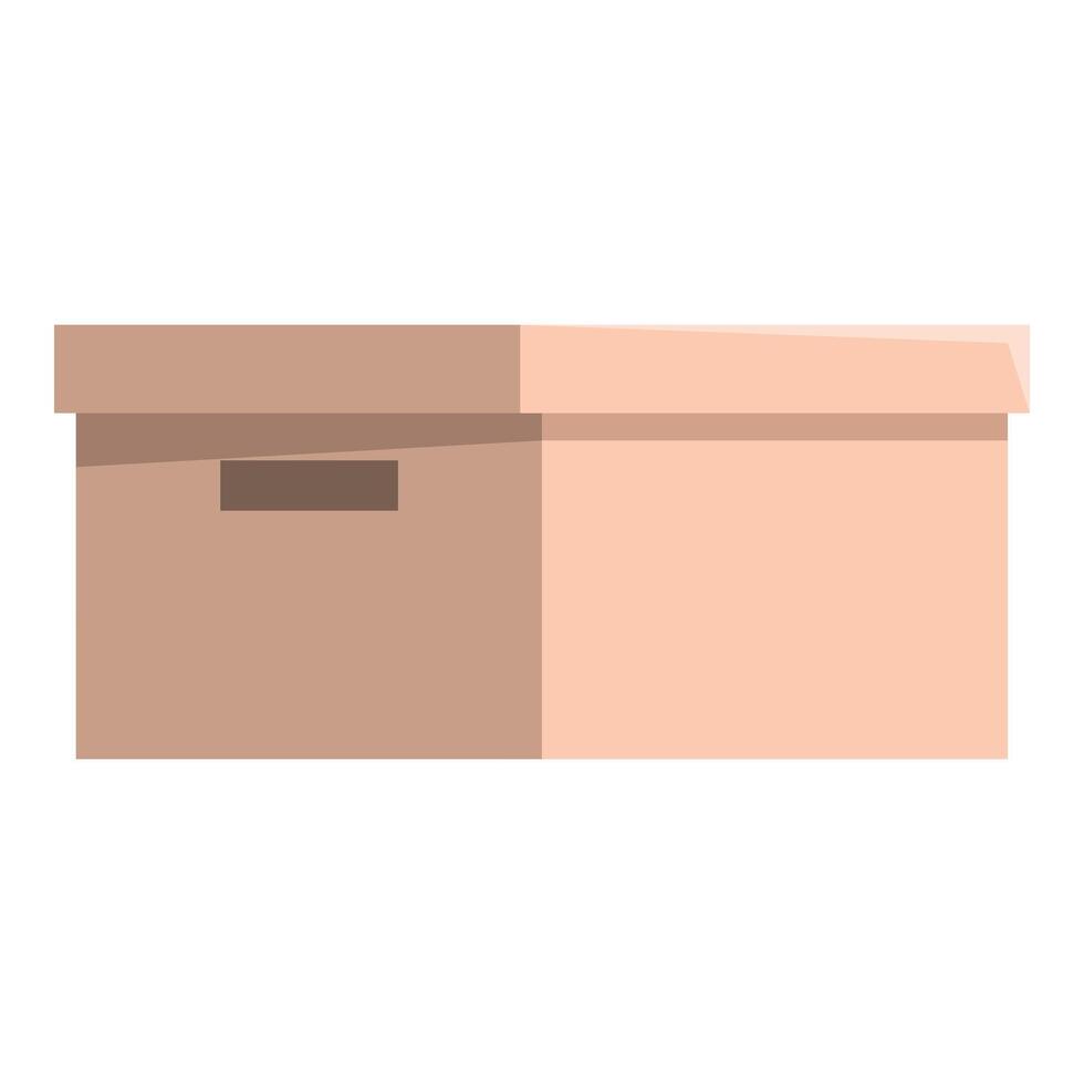 Closed cardboard box with lid lying down vector