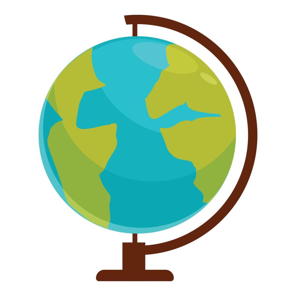 Globe showing earth with continents and oceans for geography education vector