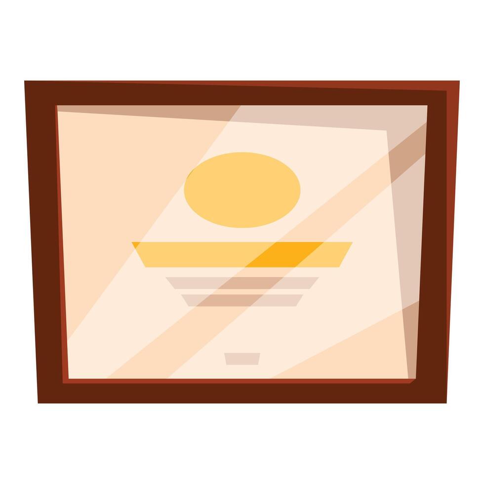 Wooden picture frame with glass containing abstract geometric shapes vector
