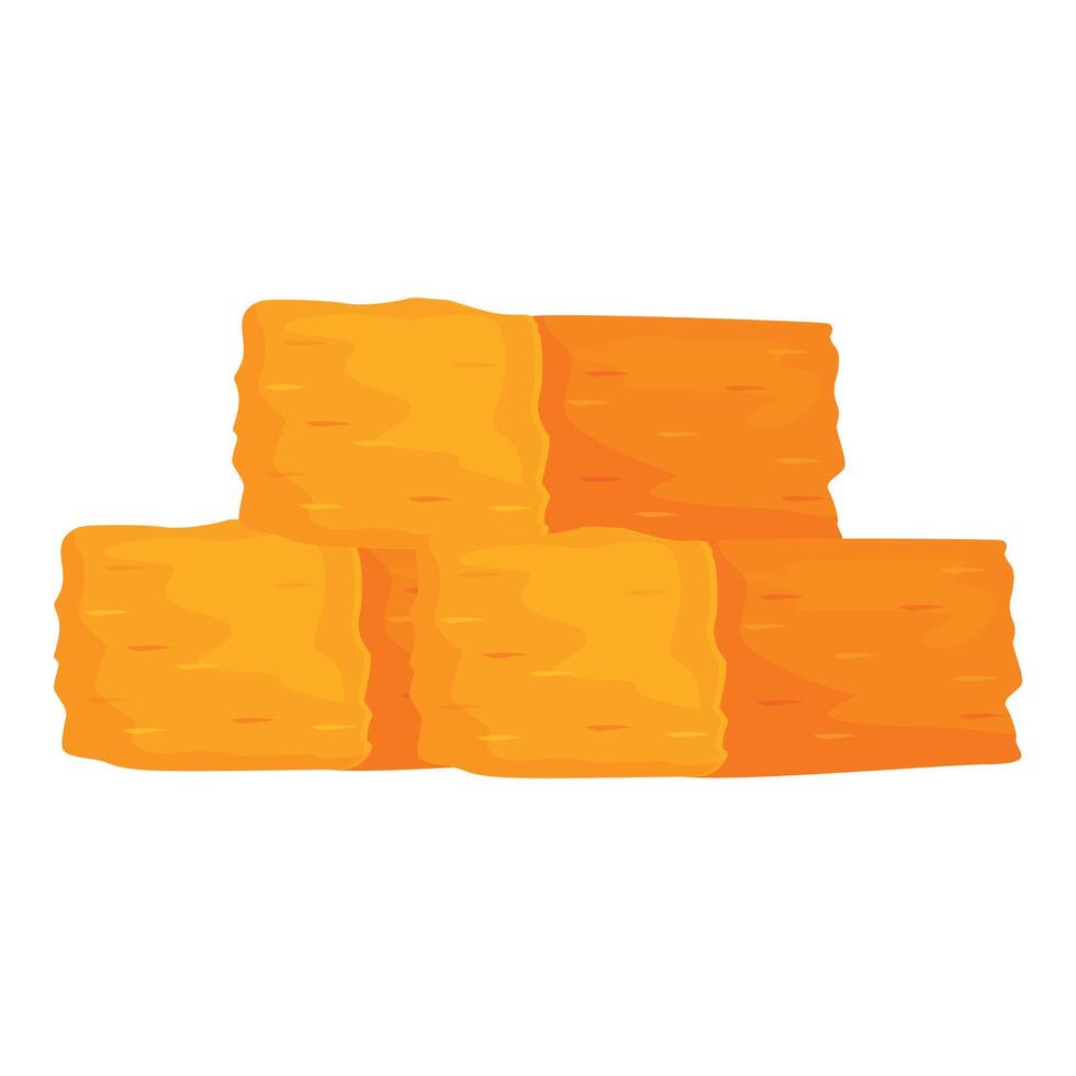 Three hay bales stacked on top of each other forming a pyramid vector