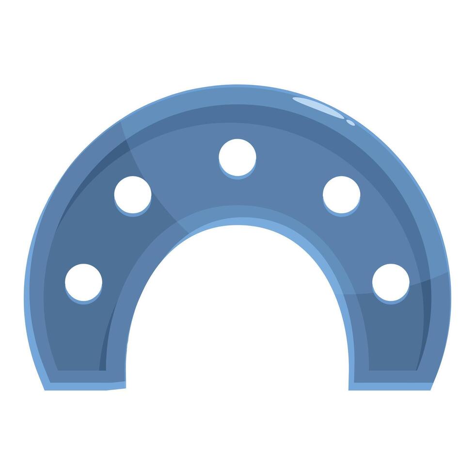 Blue horseshoe hanging on wall bringing good luck vector