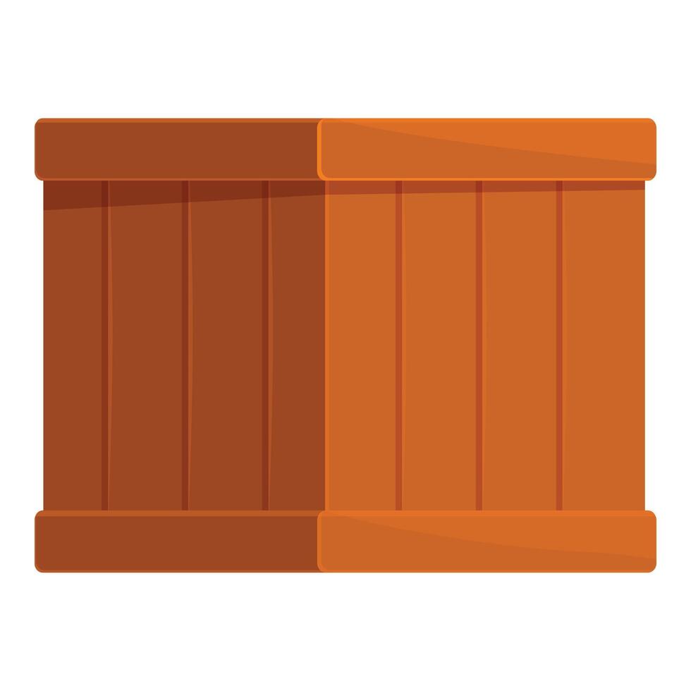 Big wooden box standing on white background vector
