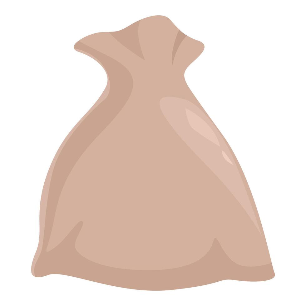 Full beige cloth sack standing up vector