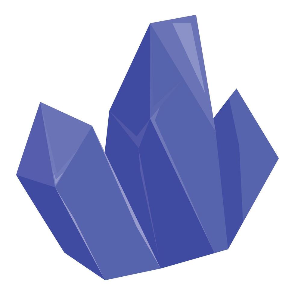 Big shiny blue crystal growing with sparkling facets vector