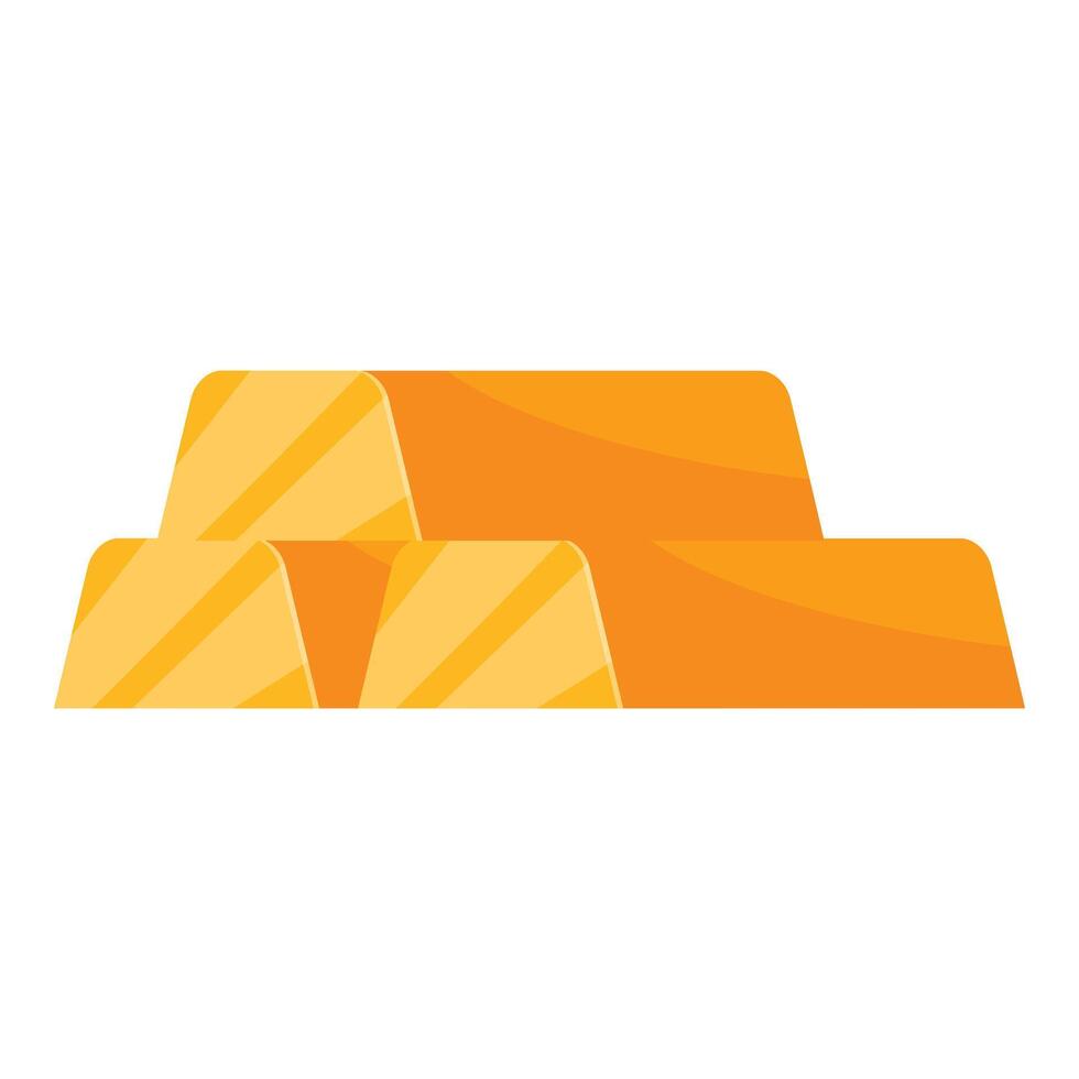Three gold bars stacked together forming a small pile vector