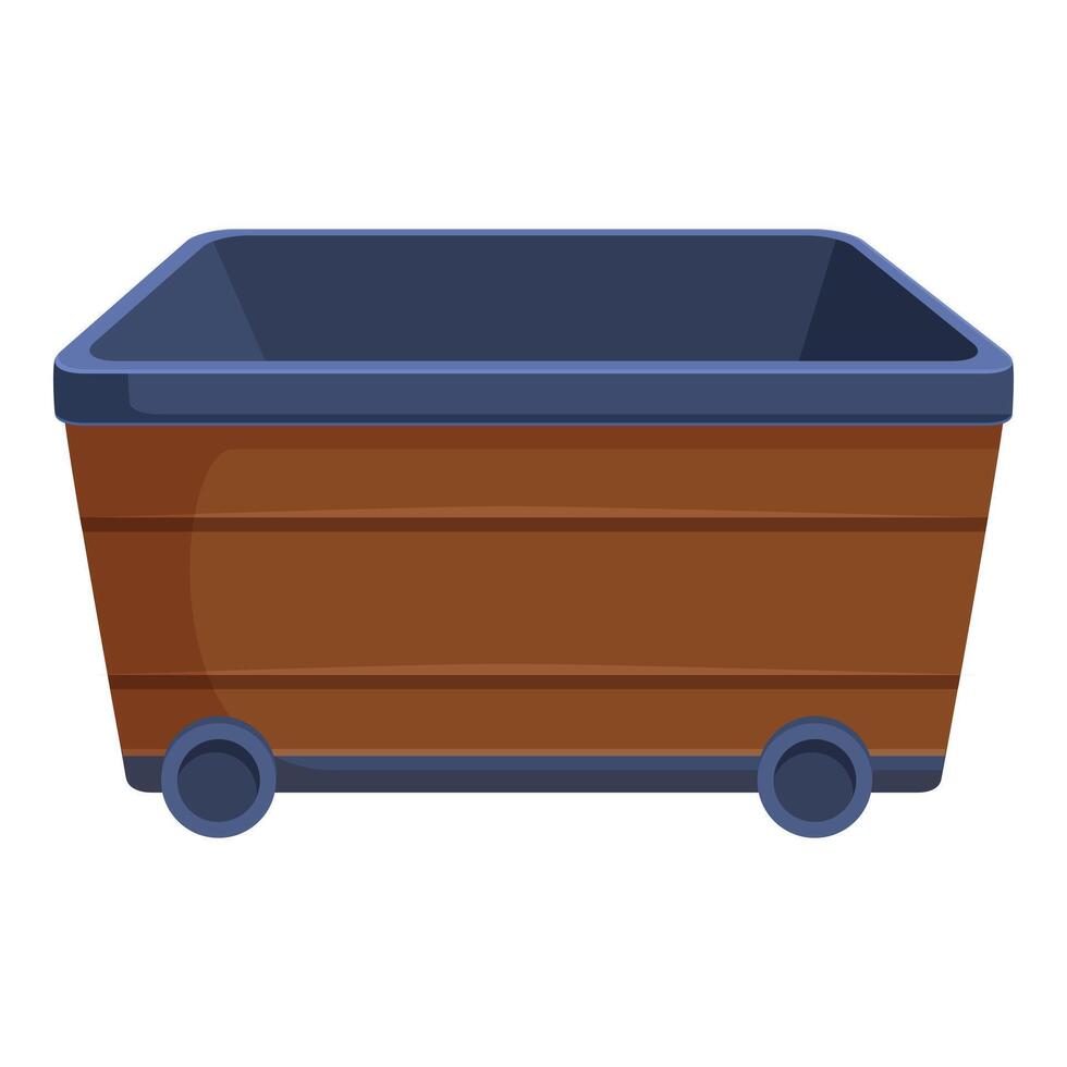 Empty mining cart waiting for loading wood material vector