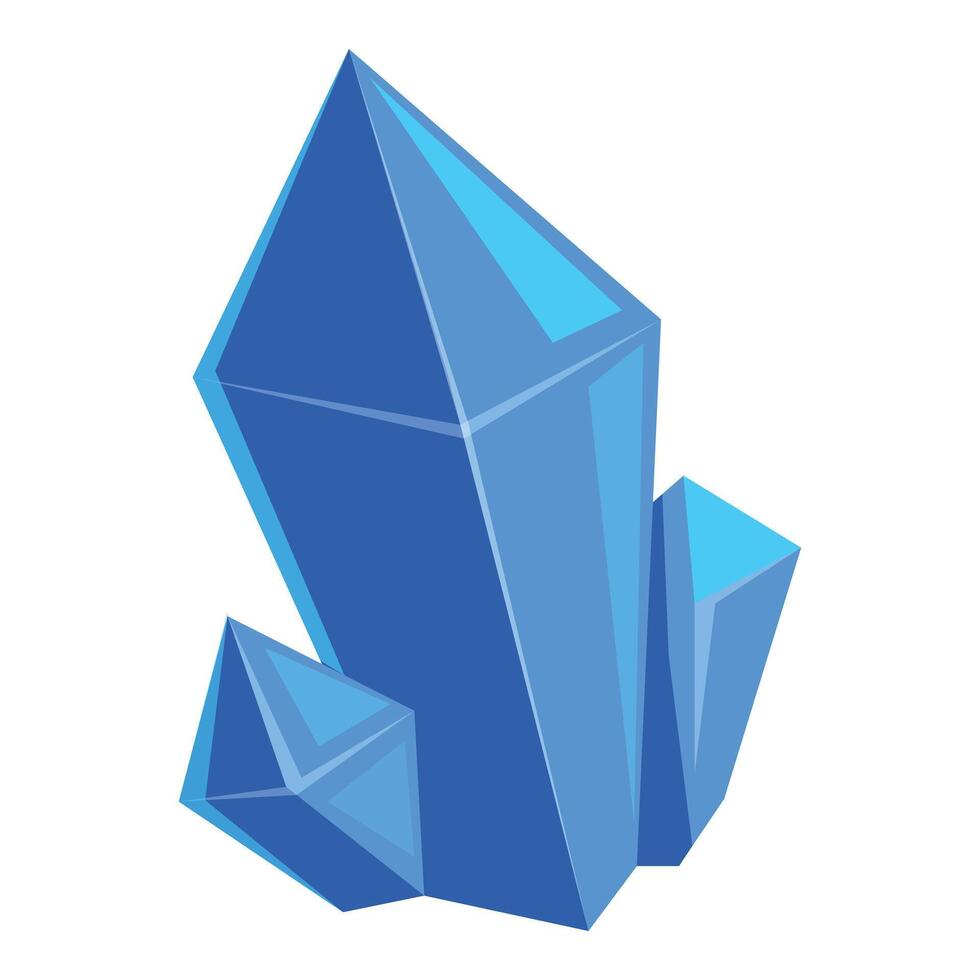 Bright blue crystal cluster shining with inner light vector