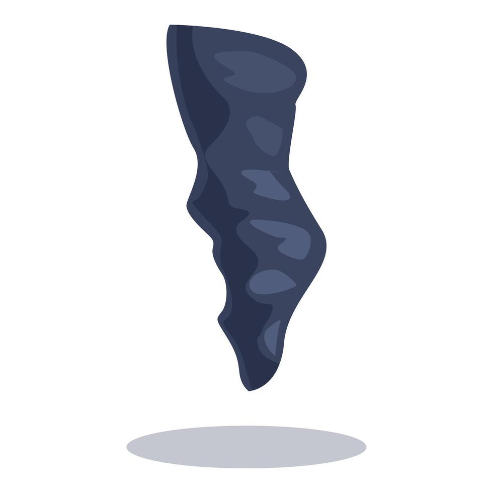 Dark blue stalactite growing from ceiling of cave vector