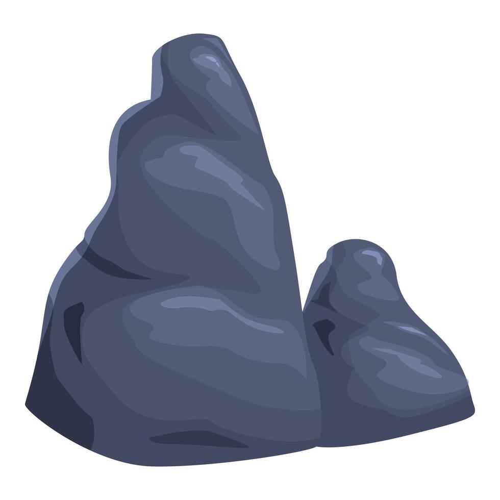 Two big grey rocks forming a mountain range vector