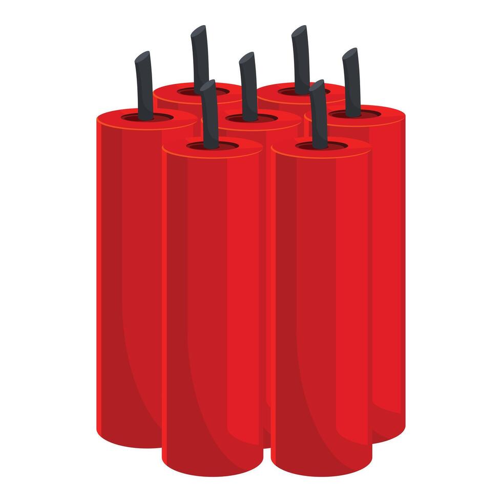 Red dynamite sticks stacked together explosives vector