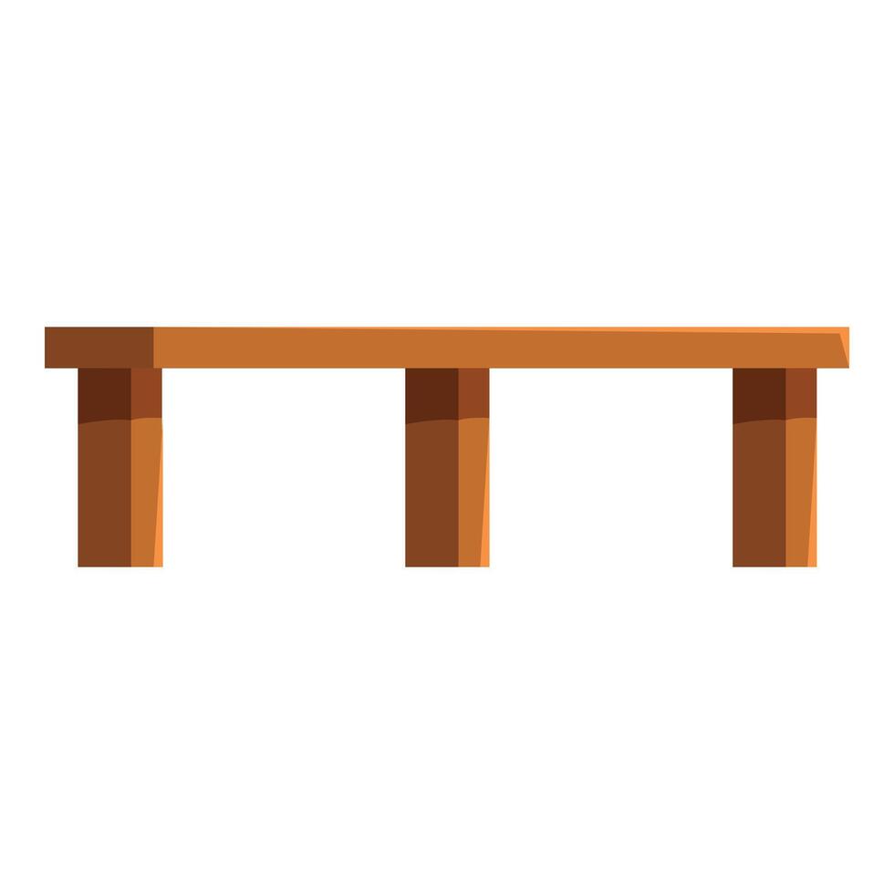 Wooden table standing on four legs on white background vector