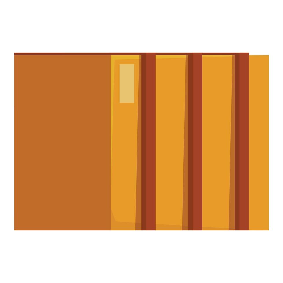 Stack of hardcover books with an orange cover lying down vector