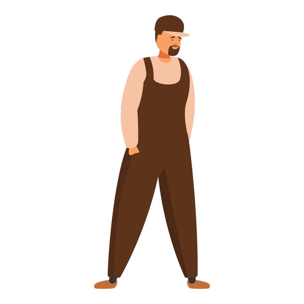 Confident mechanic standing with hand in pocket vector