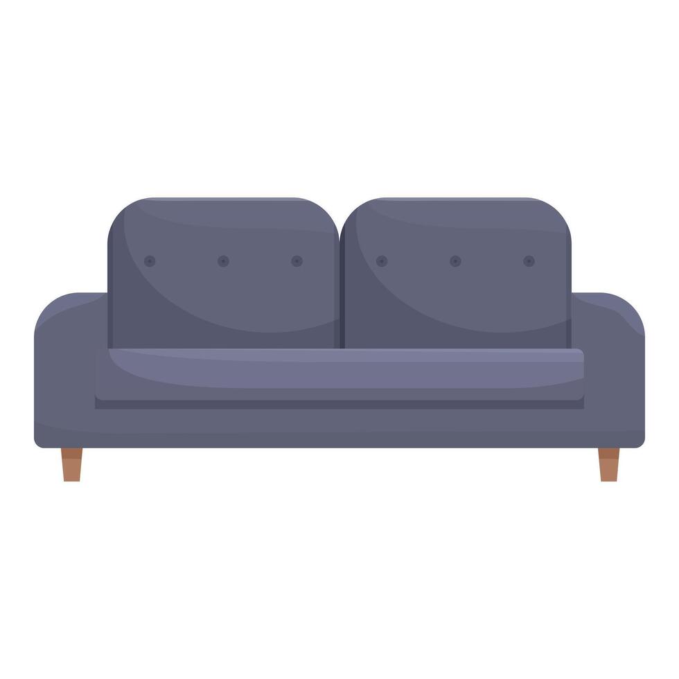 Soft comfortable sofa standing on wooden legs on white background vector