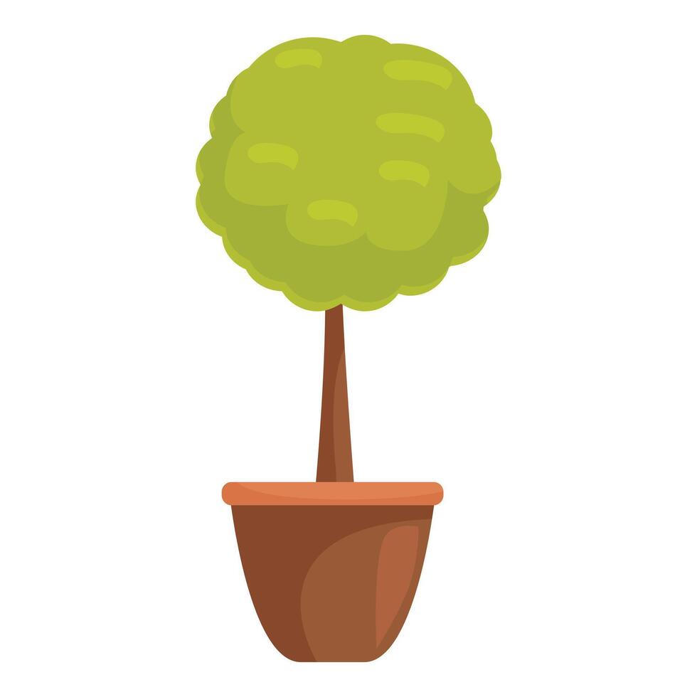 Round shaped tree growing in a pot for landscaping design vector