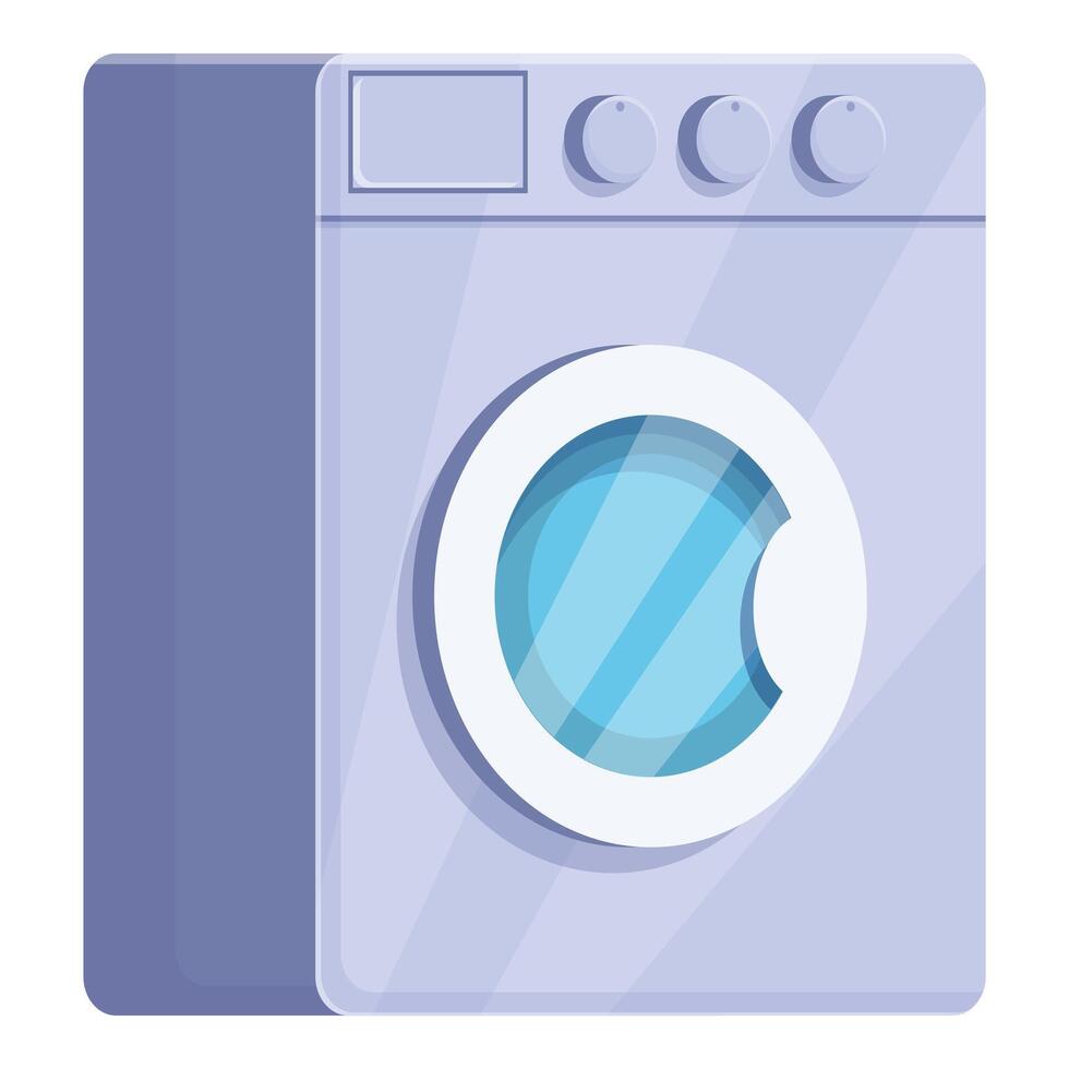 Modern washing machine showing clean clothes concept vector