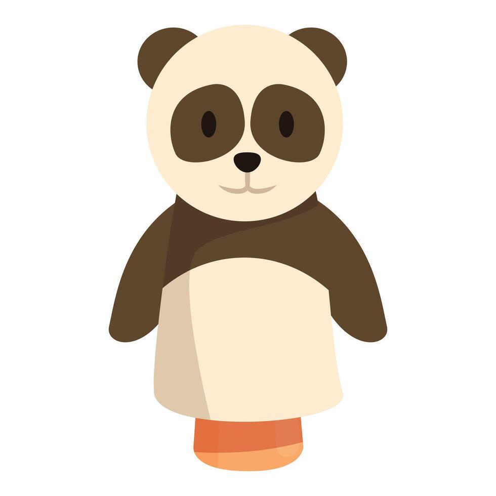Cute panda hand puppet smiling for entertainment vector