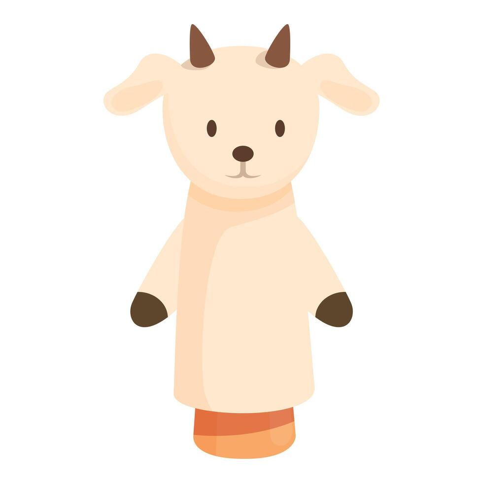 Hand puppet goat character smiling for children play vector