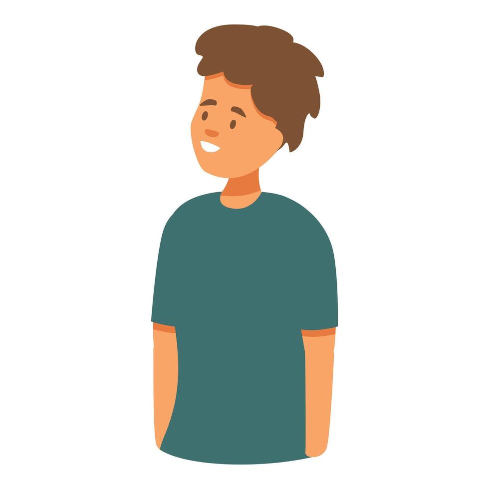 Young man smiling and looking up illustration vector