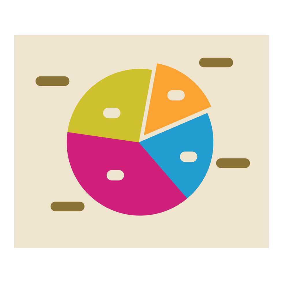 Colorful pie chart representing data and statistics vector