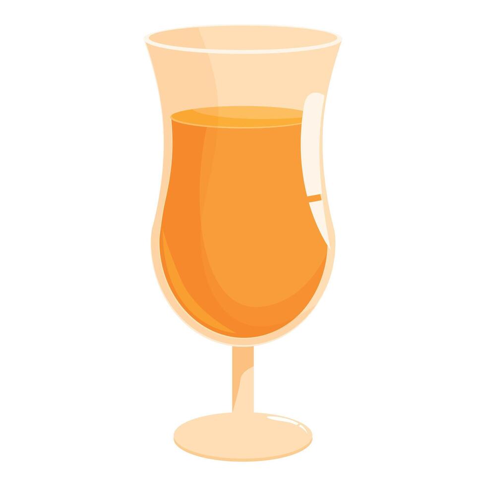 Hurricane glass containing refreshing orange cocktail on white background vector
