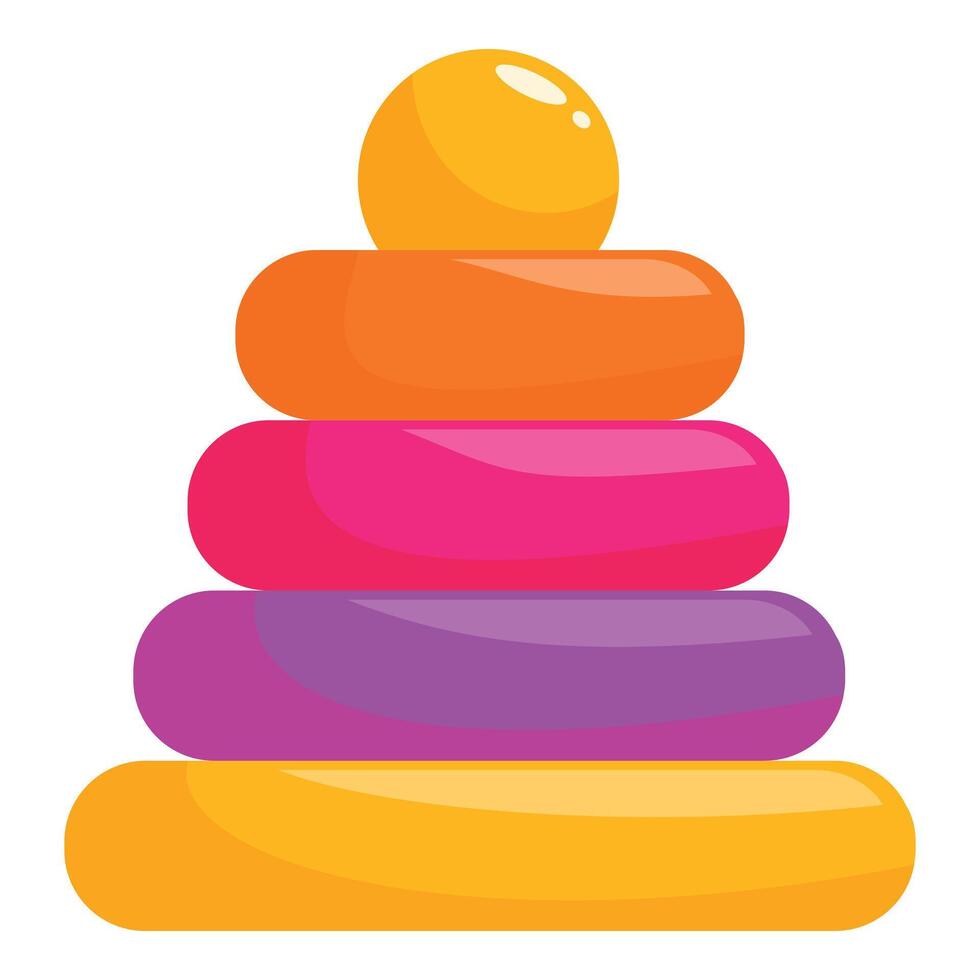 Colorful plastic stacking toy for toddler development and fun vector