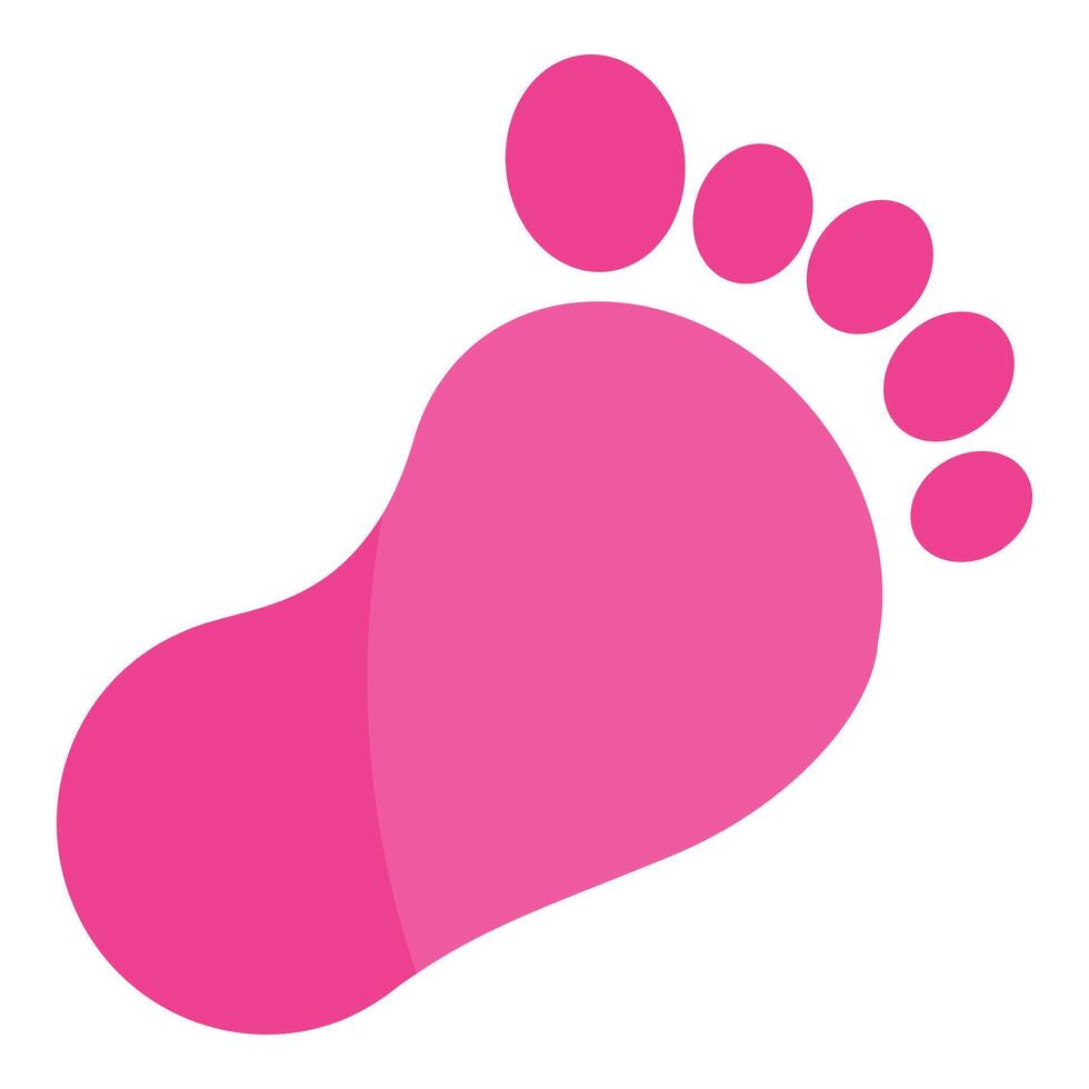 Pink footprint representing a step in the right direction vector
