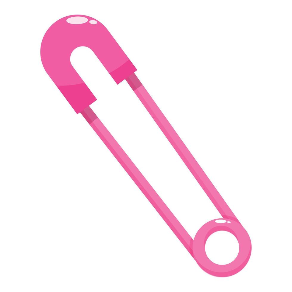 Pink safety pin closed holding fabric together vector