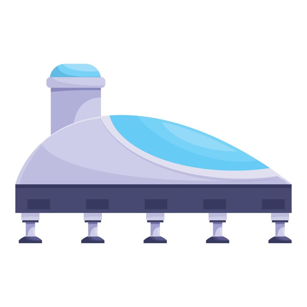 Futuristic building with glass roof for space colonization project vector