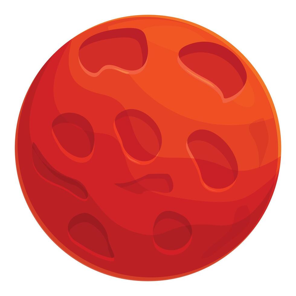 Red planet mars is floating in space with craters vector