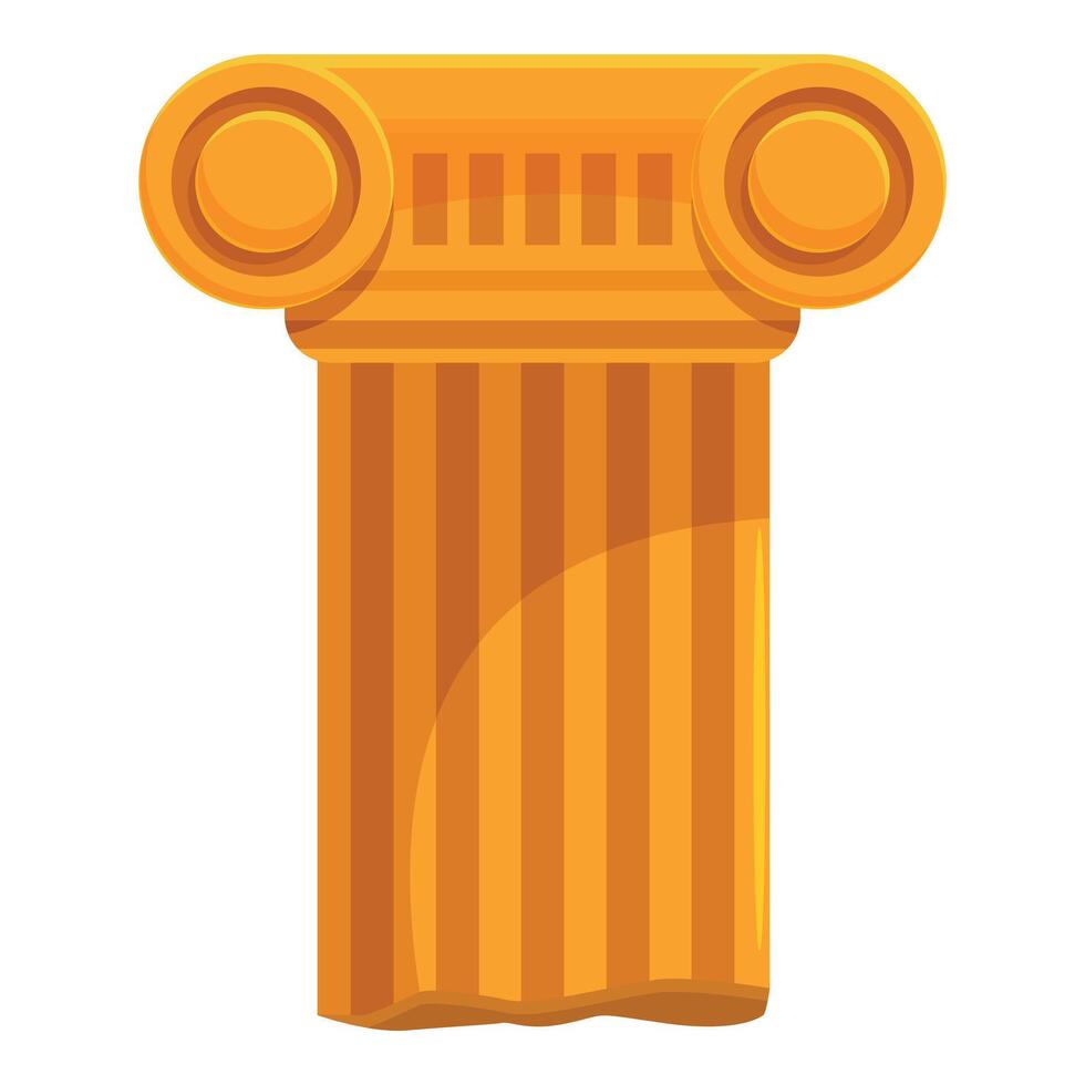 Golden ancient greek column standing strong and tall vector