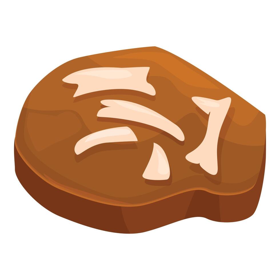 Delicious cookie looking like piece of meat prank for halloween party vector