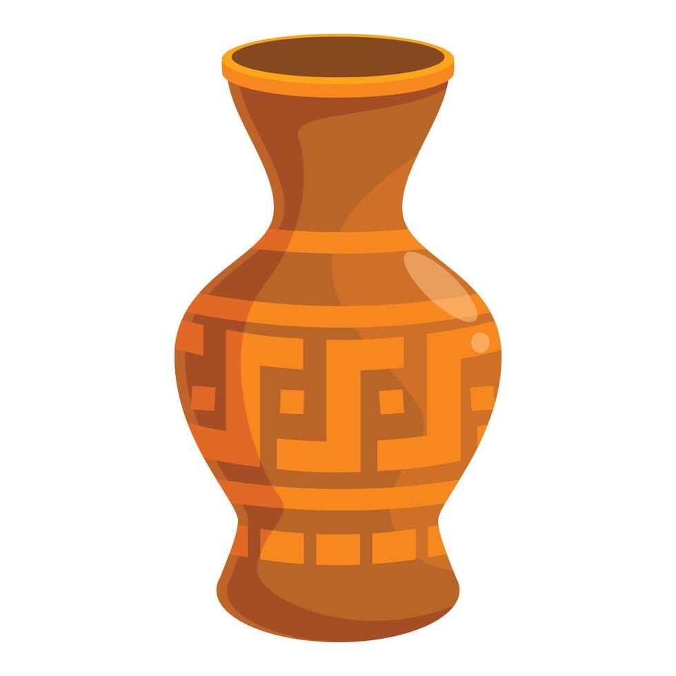 Ancient clay vase showing traditional geometric pattern vector