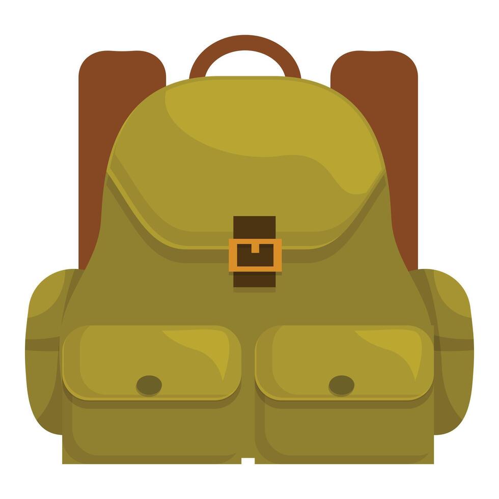Large empty backpack standing upright ready for travel vector