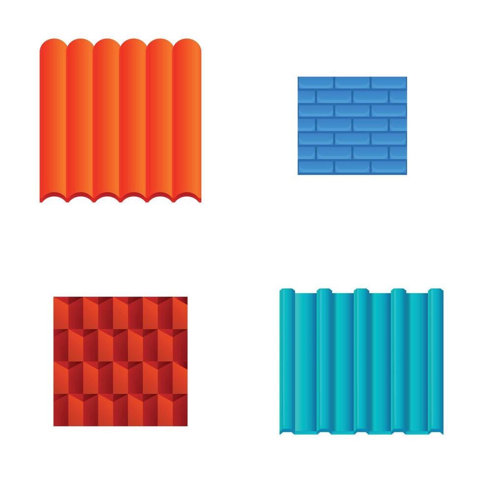 New roof icons set cartoon vector. Various type of roof vector