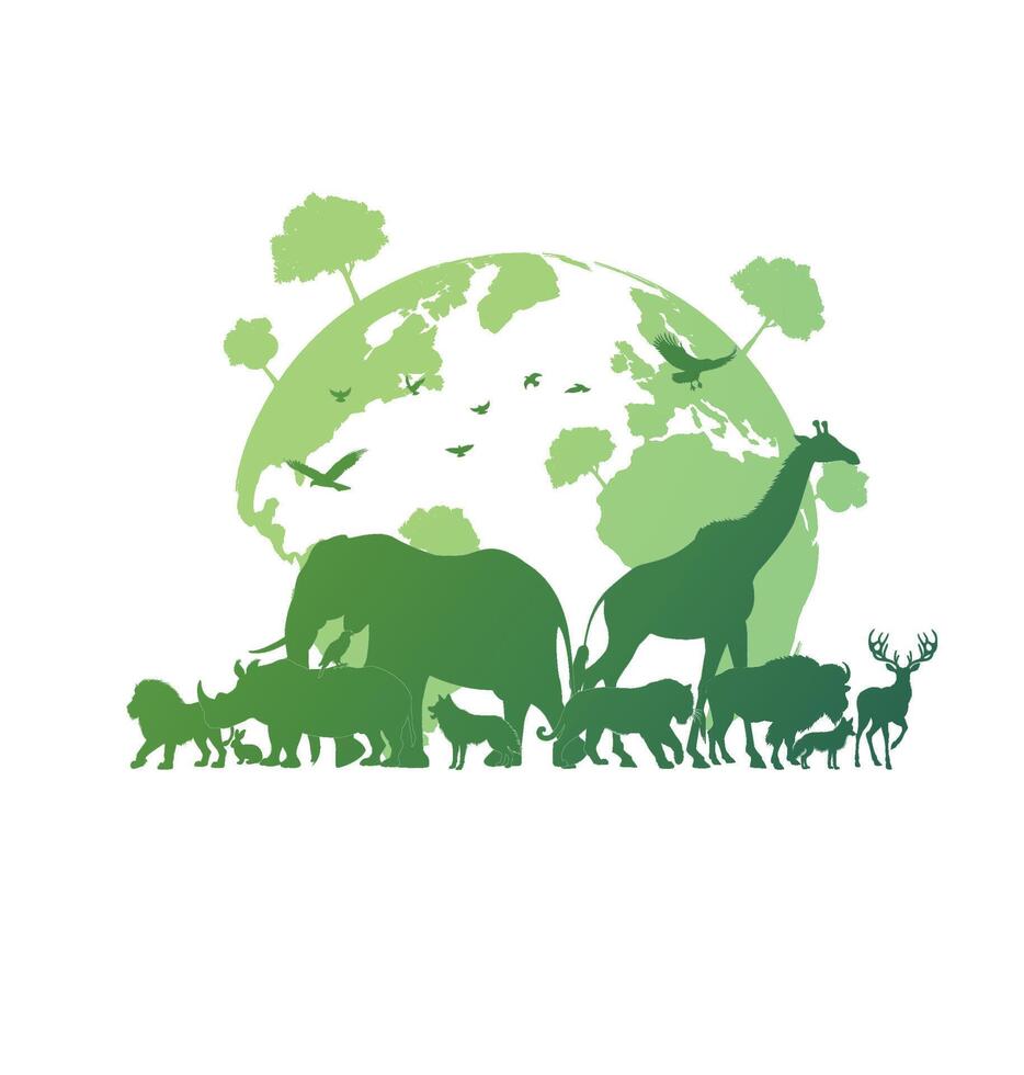 World Wildlife and animals day. vector