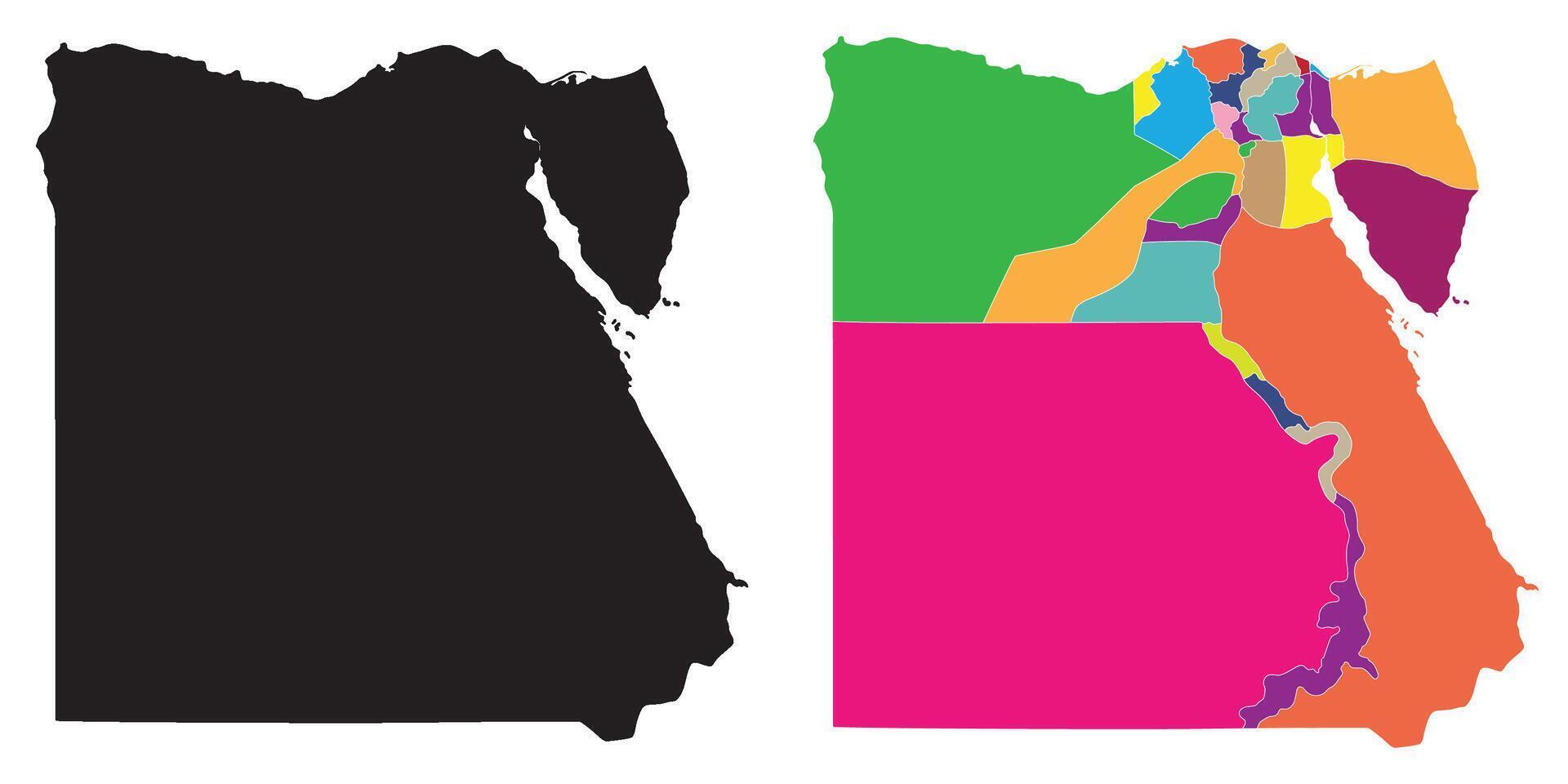 Egypt map. Map of Egypt in set vector