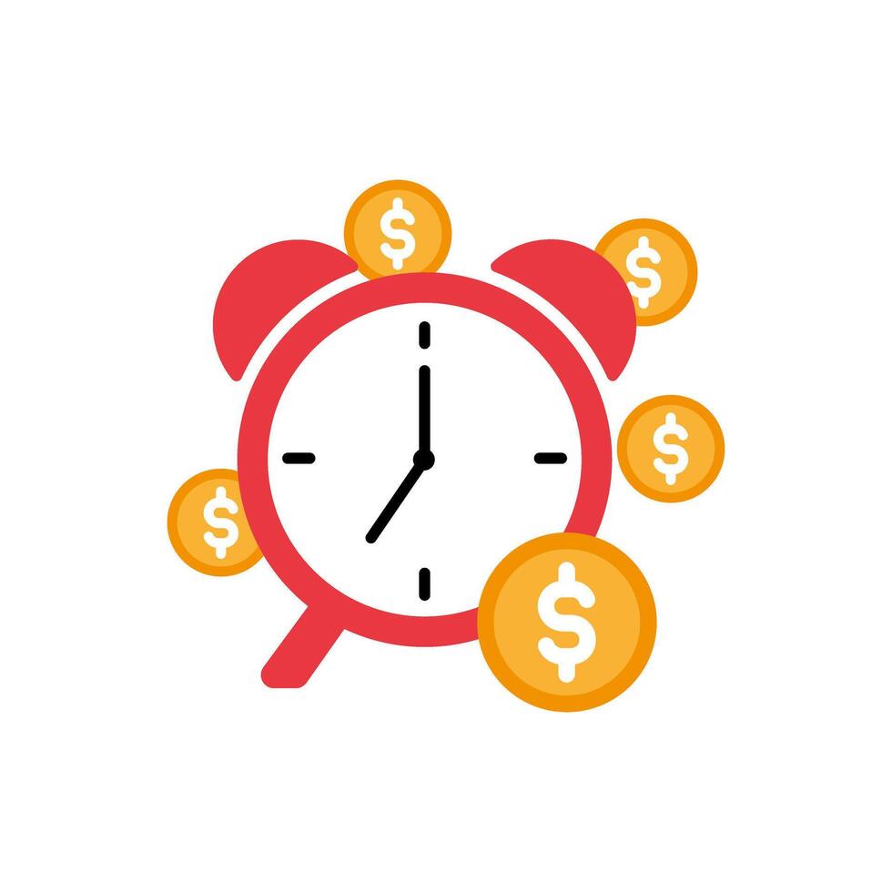 alarm clock with money vector
