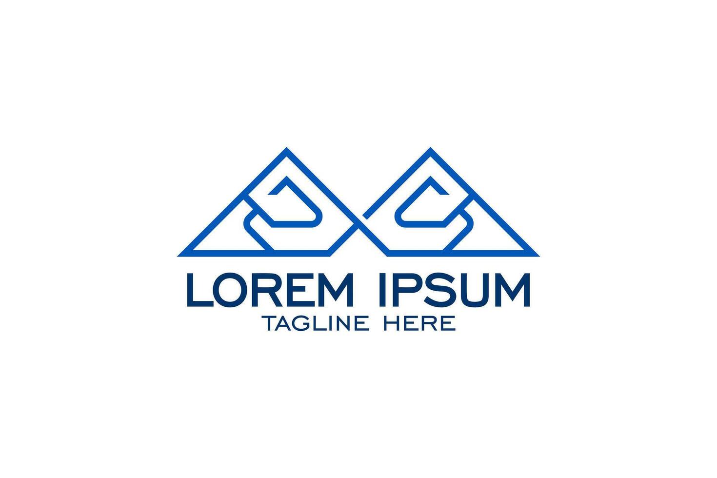 Abstract minimalist logo design featuring two interconnected triangles. Perfect for tech, finance, or corporate brands seeking a modern and professional look vector