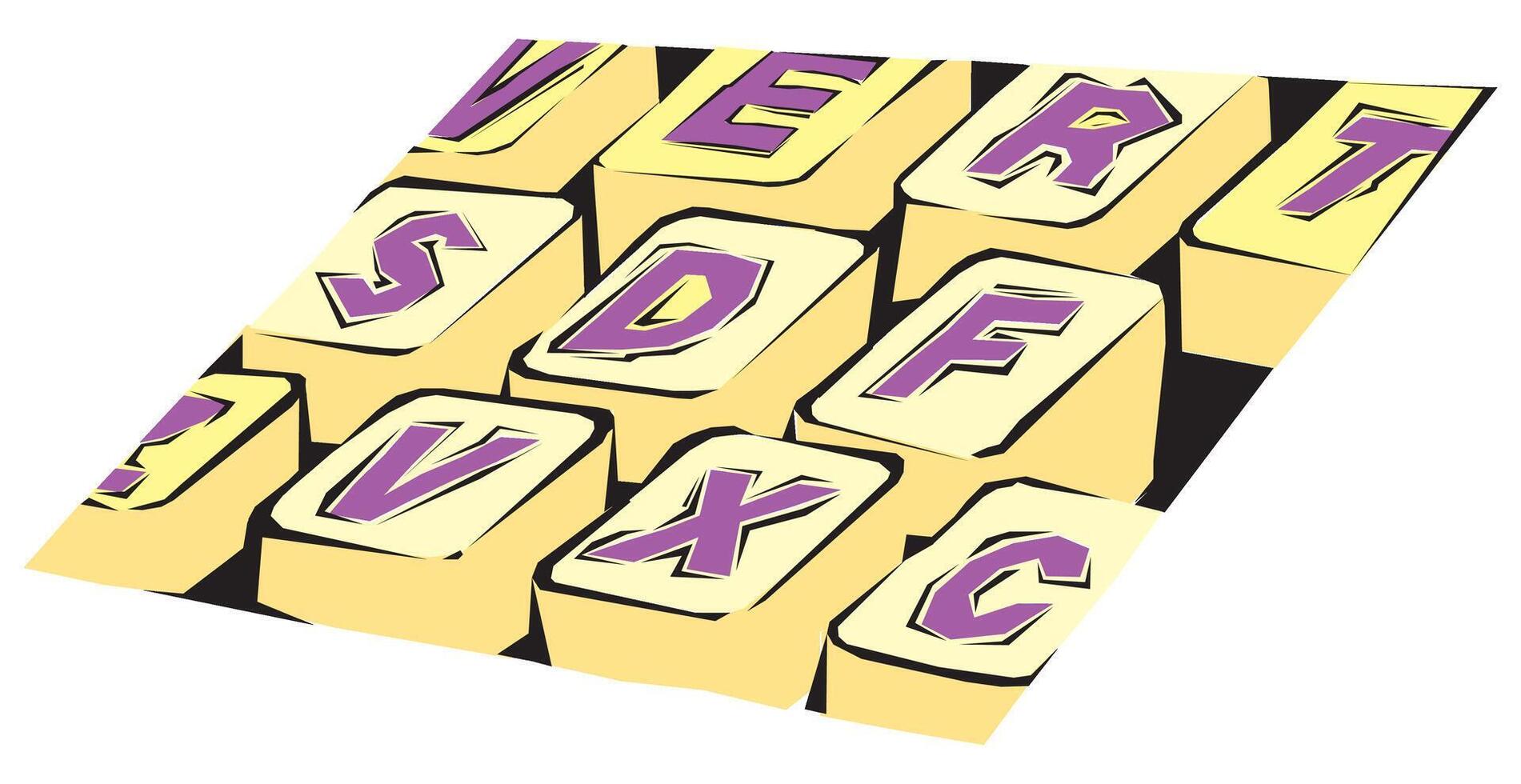 Abstract Clipart of parts of keyboard. vector
