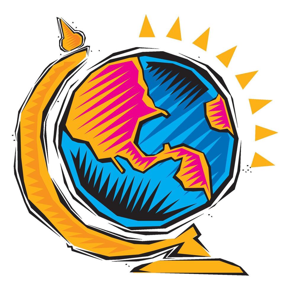 Abstract Clipart of Global earth planet map vector
